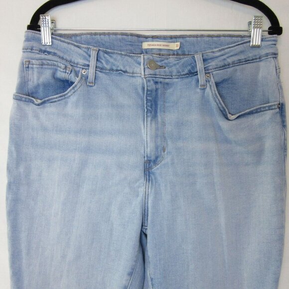 Levi's 721 Jeans High Rise Skinny Light Wash Blue Denim Plus Size Women's 33 - Picture 2 of 6
